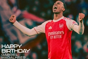 阿森纳官方祝加布里埃尔生快：我们的六号是巴西之王！生日快乐！
