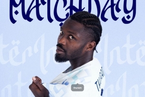 国米发布意大利超级杯海报：小图拉姆单人出镜