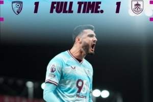 布罗亚第90分钟绝平，伯恩利队史最长英超7连败纪录终止