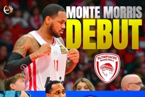 蒙特·莫里斯希腊首秀8分4助2抢断！助球队取得开季11连胜！
