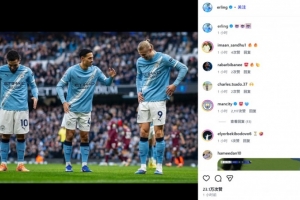 独造3球！哈兰德社媒晒同队友机器人舞庆祝照：🤖🤖🤖