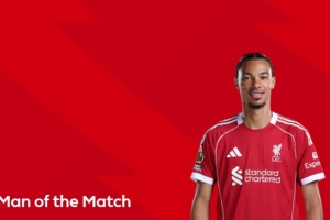 打进第2球！英超官方：埃基蒂克当选利物浦vs热刺的全场最佳球员