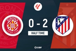 半场-马竞2-0赫罗纳 科克世界波加拉格尔破门冈萨雷斯伤退