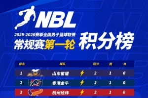 NBL积分榜：山东蜜獾38分大胜领跑 4支新军迎队史首胜&开门红