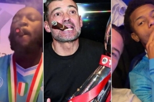 卢卡库和内雷斯抽雪茄庆祝夺冠，罗体：让人想起上赛季的孔塞桑