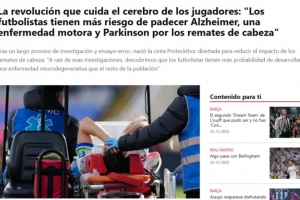 每体：机构推出头部保护装置 球员患阿尔茨海默病概率是普通人5倍