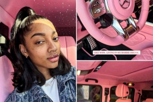 芭比粉+星空顶！WNBA球星里斯晒出自己的新座驾