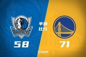 半场-勇士71-58独行侠 库里10分 弗拉格12分 浓眉受伤离场