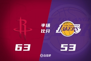 半场战报-火箭63-53湖人 阿门&KD同16分 东契奇15分 詹姆斯8分