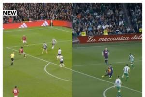 多尔古试图复刻梅西对贝蒂斯吊射，球速太慢角度太正被没收