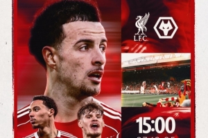 利物浦对阵狼队海报：柯蒂斯·琼斯、凯尔凯兹、埃基蒂克出镜