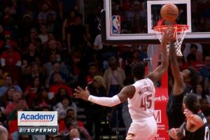 😉极品3D！伊森单防血帽米切尔 反击空位三分稳稳轰进！