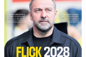 每体头版：巴萨力争与弗里克续约至2028年