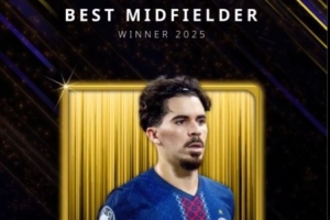 巴黎6冠+欧国联冠军！官方：维蒂尼亚当选环足奖年度最佳中场