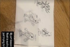 威少和儿子学画画：他是一位令人难以置信的艺术家 我努力跟上吧