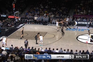 外线开炮！篮网开场三分5投4中 占据场上主动