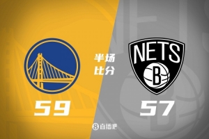 半场战报-勇士领先篮网2分 库里10+4 小波特17分 杰明12分