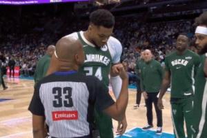 好像真没犯规！字母哥不满判罚和裁判理论：那个犯规在哪 没吹？