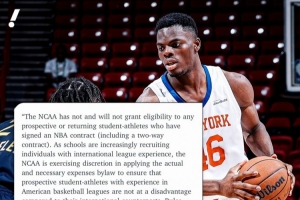 NCAA总裁：绝不会给有NBA合同的人参赛资格！