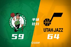 半场战报-绿军落后爵士5分 杰伦·布朗10中3 基昂特·乔治23分
