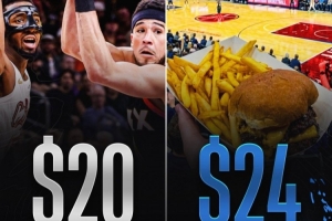 骑士今日主场打太阳最低票价20刀！球馆内汉堡薯条组合都要24刀