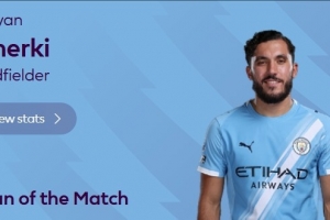 官方：谢尔基当选桑德兰0-0曼城的全场最佳球员