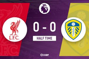 半场-利物浦0-0利兹联 阿利松失误险送礼埃基蒂克头球失空门