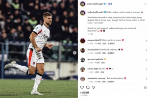 菲尔克鲁格社媒纪念米兰处子秀：完美的新年开局，很荣幸立即登场