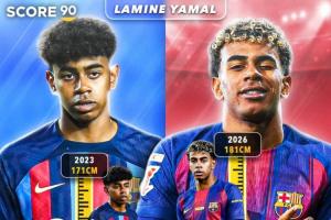 理论还能长！亚马尔3年过去身高从171长到181，现18岁已获5座冠军