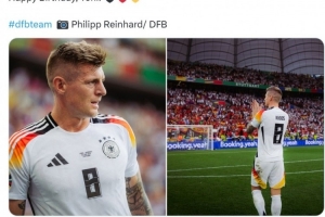 德国队官方祝克罗斯36岁生日快乐，国家队出战114场+问鼎世界杯