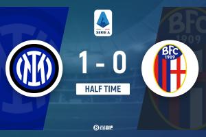 半场-国米1-0博洛尼亚 泽林斯基破门劳塔罗、巴斯托尼造险