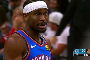 你搞这些？狄龙跺脚干扰罚球 SGA瞪大双眼向裁判投诉失败！