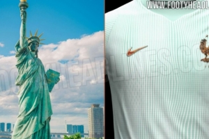 法国世界杯客场球衣谍照：设计灵感源自自由女神像，致敬法美友谊