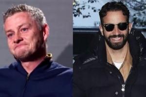 索帅下课告别采访哽咽几近落泪😭阿莫林笑容满面与妻子散步😁