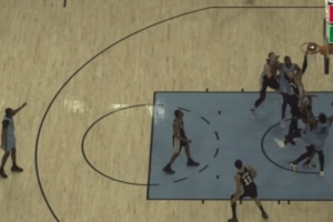 先碰板了！文班亚马篮下封盖干扰球 马刺挑战失败