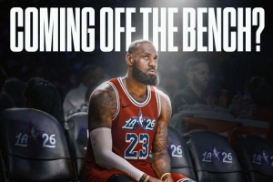 次轮得票西部第八！美媒：詹姆斯全明星可能会替补出战吗？