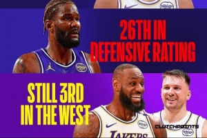 相当反差！湖人战绩西部第3 但板凳得分&防守效率值等均为倒数