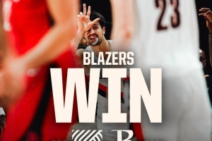 完美构图！开拓者赢球海报：阿夫迪亚庆祝克林根三分瞬间成为封面