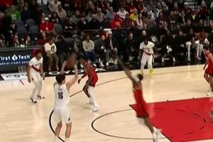 今天感觉不错！杨瀚森接球出手 轰进个人NBA生涯第4记三分