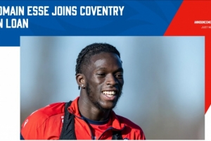 官方：水晶宫边锋埃塞租借加盟英冠领头羊考文垂，为兰帕德效力