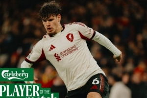 4次抢断，官方：凯尔凯兹当选利物浦0-0阿森纳队内最佳球员