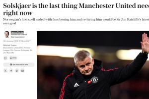 电讯报观点：索尔斯克亚是曼联现在最不需要的 何苦重揭旧伤疤？