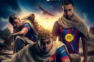 巴萨发布西超杯决赛海报：亚马尔、佩德里、埃里克·加西亚出镜