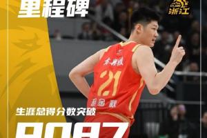 CBA历史第八！胡金秋总得分9101分超越唐正东 下一位将追赶王治郅