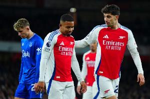 哈弗茨：马丁内利两次头球得分不可思议 时隔5个月回到球队很美妙