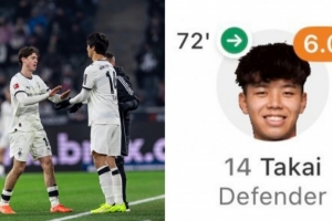 21岁日本中卫高井幸大上演门兴首秀，近191天首次出战正式比赛