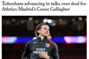 回英超！DO：热刺接近签下加拉格尔！4000万欧元报价预计将被接受