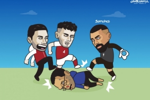 今日趣图：想到要回皇马坐板凳😭迪亚斯抱着非洲杯冠军痛哭流涕