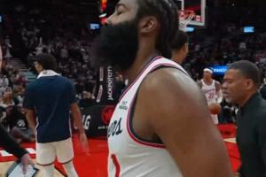 此前已连得8分1帽！哈登绝杀后仰出手三不沾 快船猛龙进入加时